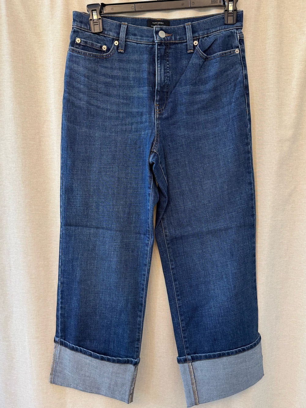 Banana Republic Dark Blue High-Rise Straight Jeans